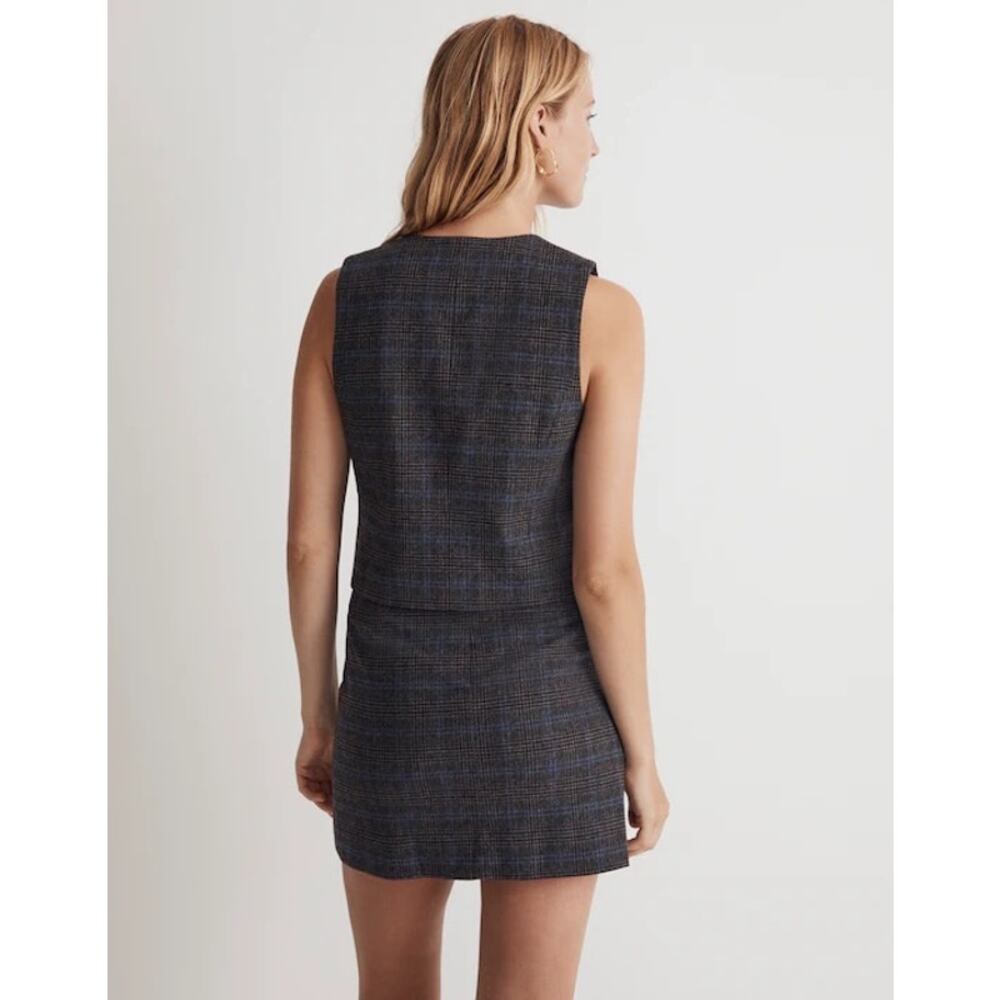 Madewell Womens 2 Wool Blend Suiting Vest Houndstooth Wool Blend Office Academia - Picture 3 of 11